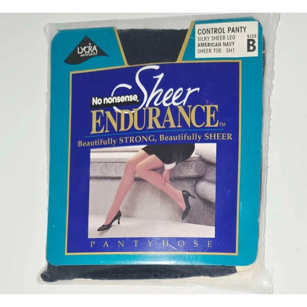 No nonsense Sheer Endurance Pantyhose American Navy Size B Control Top Tights